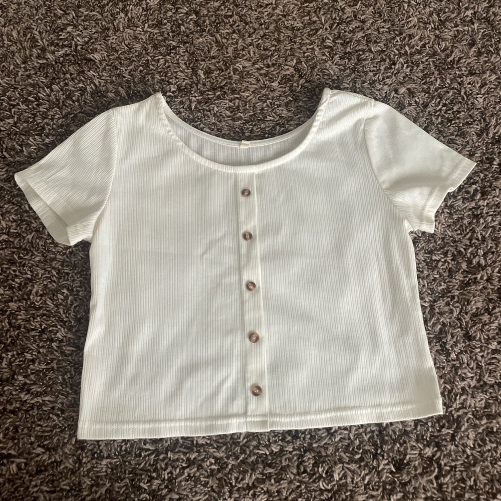 SHIEN White Crop Shirt